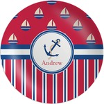 Sail Boats & Stripes Melamine Plate (Personalized)
