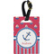 Sail Boats & Stripes Plastic Luggage Tag - Rectangular w/ Name or Text