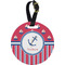 Sail Boats & Stripes Personalized Round Luggage Tag