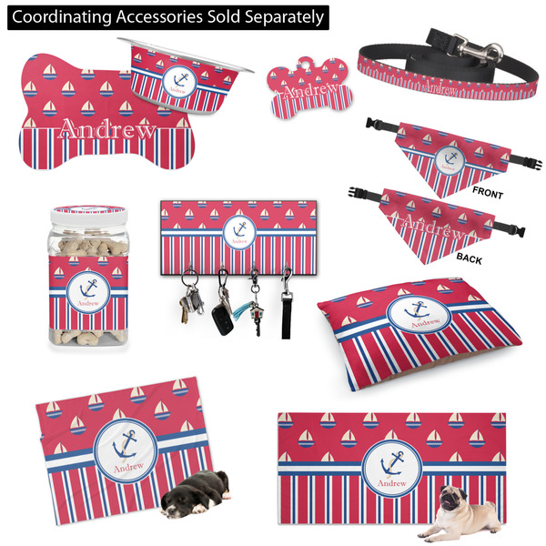 Sail Boats & Stripes Customized Pet Accessories
