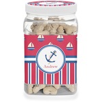 Sail Boats & Stripes Dog Treat Jar (Personalized)