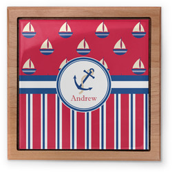 Sail Boats & Stripes Pet Urn w/ Name or Text