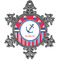 Sail Boats & Stripes Vintage Snowflake Ornament (Personalized)
