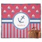 Sail Boats & Stripes Picnic Blanket - Flat - With Basket