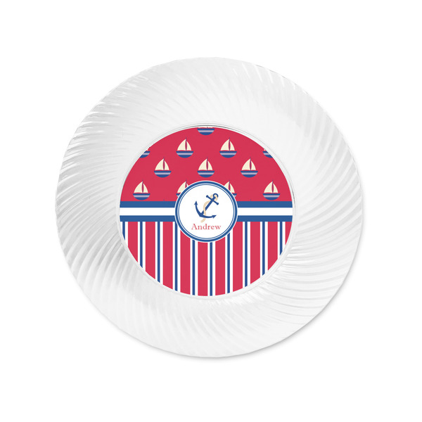 Sail Boats & Stripes Plastic Party Appetizer & Dessert Plates - Approval