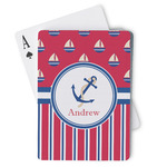 Sail Boats & Stripes Playing Cards (Personalized)
