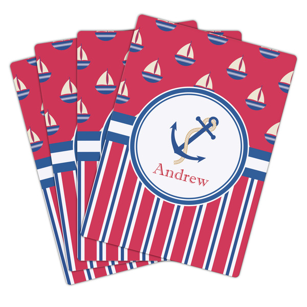Sail Boats & Stripes Playing Cards - Hand Back View