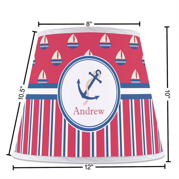 Sail Boats & Stripes Poly Film Empire Lampshade - Dimensions