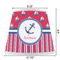 Sail Boats & Stripes Poly Film Empire Lampshade - Dimensions