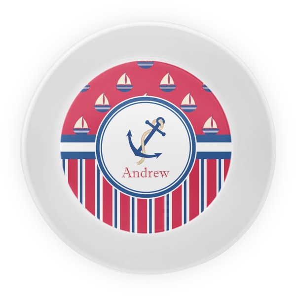 Sail Boats & Stripes Melamine Bowl - Center