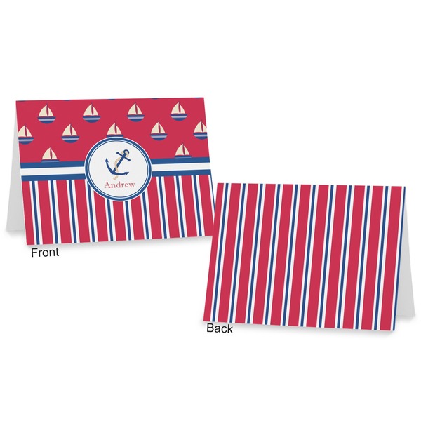 Sail Boats & Stripes Postcard - Front and Back
