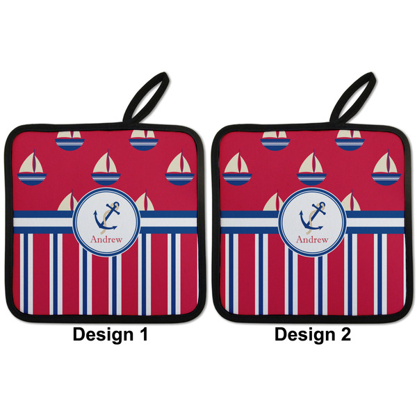 Sail Boats & Stripes Pot Holders - Set of 2 APPROVAL