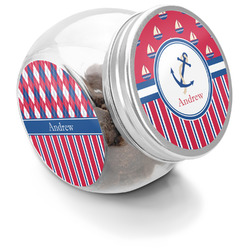 Sail Boats & Stripes Puppy Treat Jar (Personalized)