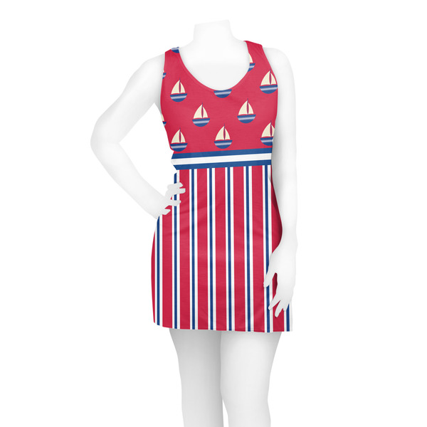 Sail Boats & Stripes Racerback Dress - On Model - Front