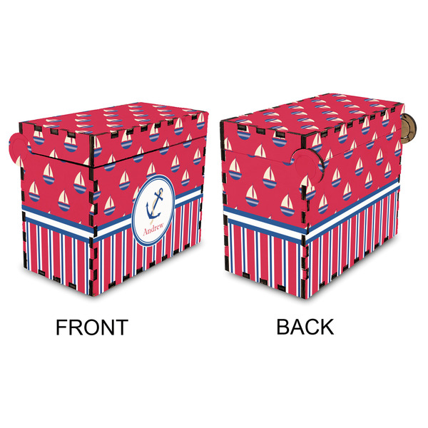 Sail Boats & Stripes Recipe Box - Full Color - Approval