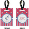 Sail Boats & Stripes Rectangle Luggage Tag (Front + Back)