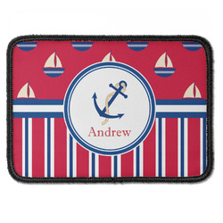 Sail Boats & Stripes Iron On Rectangle Patch w/ Name or Text