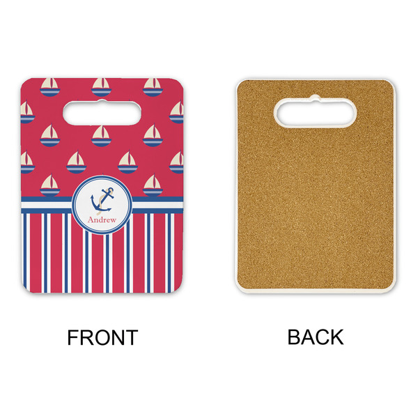 Sail Boats & Stripes Rectangle Trivet with Handle - APPROVAL