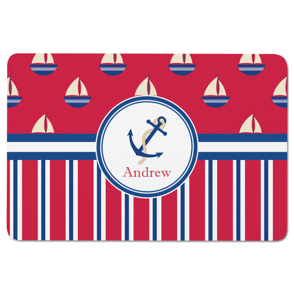 Sail Boats & Stripes Rectangular Fridge Magnet - FRONT