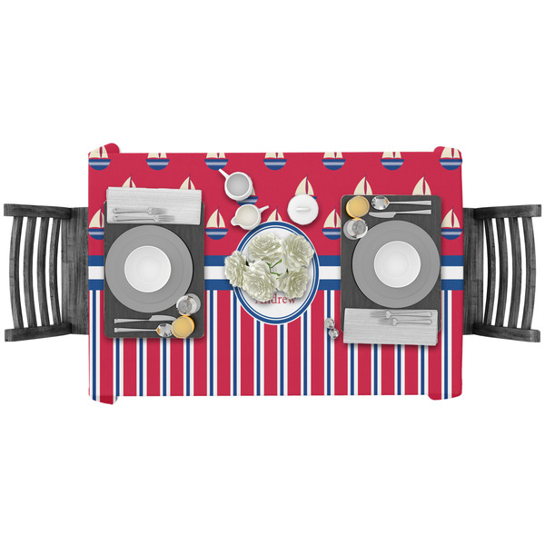 Sail Boats & Stripes Rectangular Tablecloths - LIFESTYLE