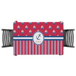 Sail Boats & Stripes Tablecloth - 58"x58" (Personalized)