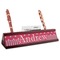 Sail Boats & Stripes Red Mahogany Nameplates with Business Card Holder - Angle