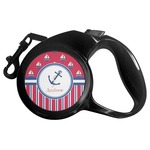 Sail Boats & Stripes Retractable Dog Leash - Small (Personalized)