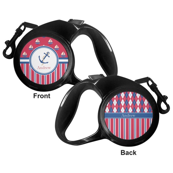 Sail Boats & Stripes Retractable Dog Leash - Small - Apvl