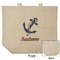 Sail Boats & Stripes Reusable Cotton Grocery Bag - Front & Back View