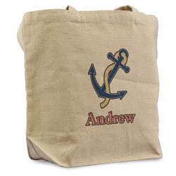Sail Boats & Stripes Reusable Cotton Grocery Bag (Personalized)