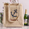 Sail Boats & Stripes Reusable Cotton Grocery Bag - In Context