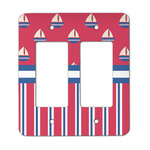Sail Boats & Stripes Rocker Style Light Switch Cover - Two Switch