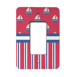 Sail Boats & Stripes Rocker Style Light Switch Cover - Single Switch