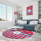 Sail Boats & Stripes Round Area Rug - IN CONTEXT