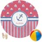 Sail Boats & Stripes Round Beach Towel (Personalized)