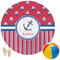 Sail Boats & Stripes Round Beach Towel (Personalized)