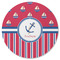 Sail Boats & Stripes Round Rubber Backed Coaster (Personalized)