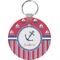 Sail Boats & Stripes Round Keychain (Personalized)