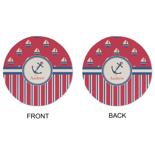 Sail Boats & Stripes Round Linen Placemats - APPROVAL (double sided)