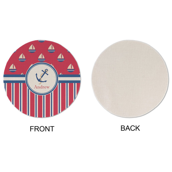 Sail Boats & Stripes Round Linen Placemats - APPROVAL (single sided)