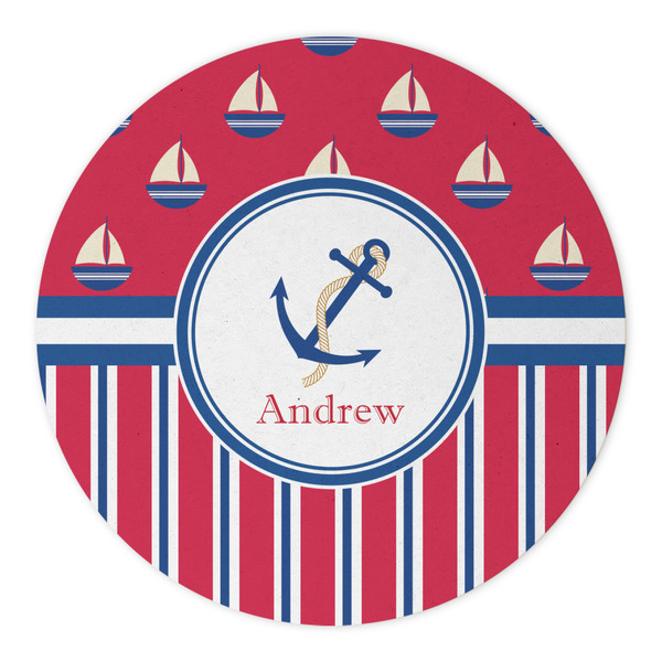 Sail Boats & Stripes Round Paper Coaster - Approval