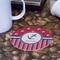 Sail Boats & Stripes Round Paper Coaster - Front