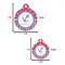 Sail Boats & Stripes Round Pet ID Tag - Large - Comparison Scale