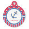 Sail Boats & Stripes Round Pet ID Tag (Personalized)