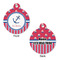 Sail Boats & Stripes Round Pet Tag - Front & Back