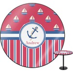 Sail Boats & Stripes Round Table (Personalized)