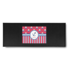 Sail Boats & Stripes Rubber Bar Mat (Personalized)