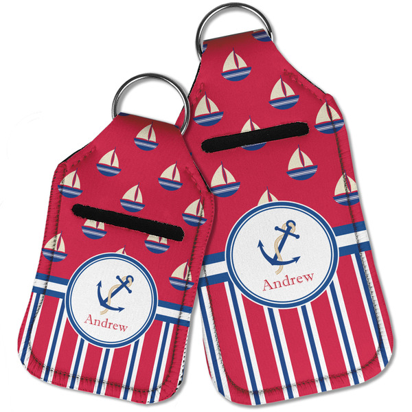 Sail Boats & Stripes Sanitizer Holder Keychain - Parent Main