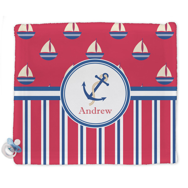 Custom Sail Boats & Stripes Security Blankets - Double Sided (Personalized)