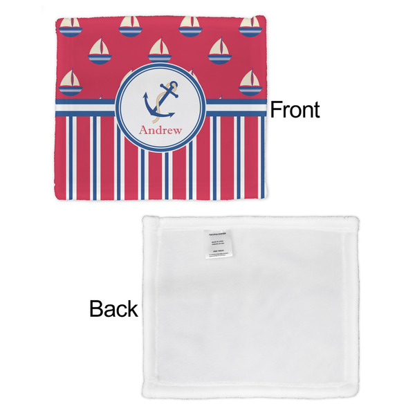 Sail Boats & Stripes Security Blanket - Front & White Back View